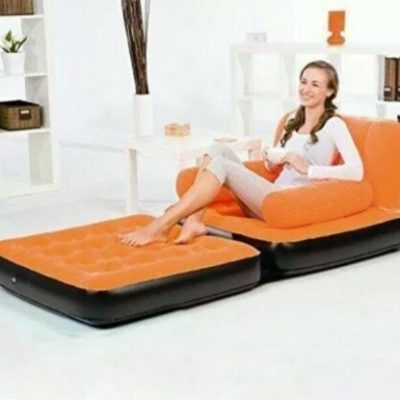 Multi-max Inflatable Single Air Bed Couch/Sofa Lounger + Manual Pump